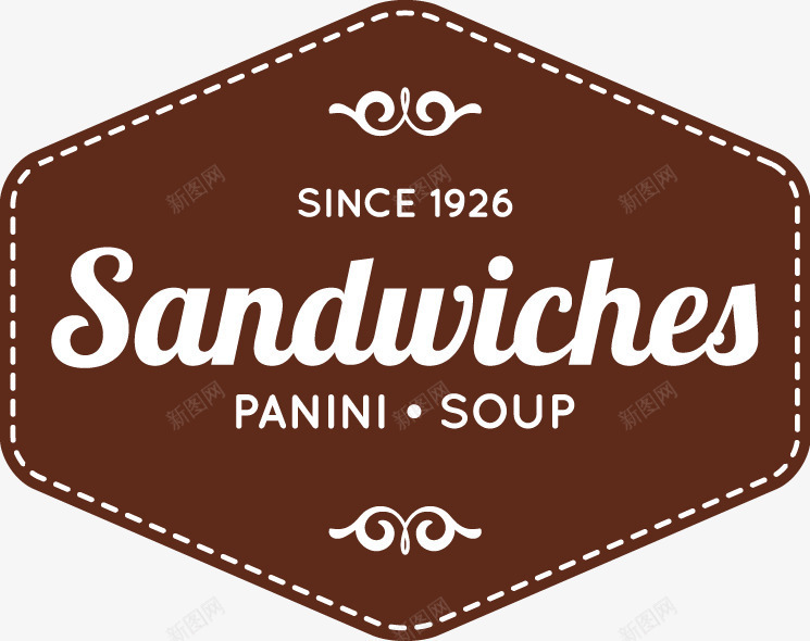 食品店标签png免抠素材_88icon https://88icon.com 三明治 夹心面包 食品店标签