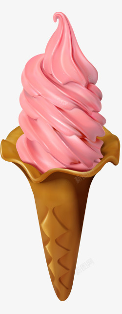 粉色冰淇淋甜筒素材