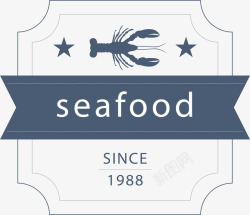 海洋食品海鲜标签矢量图素材