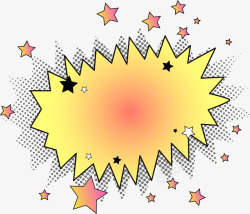 彩色星星爆炸文本框素材