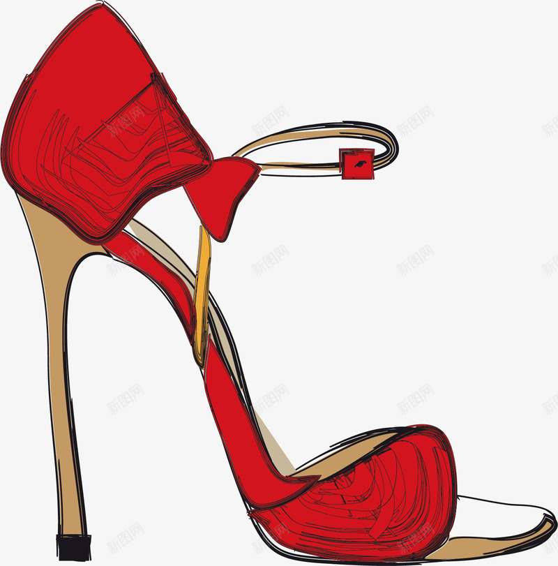 一只红色的高跟鞋矢量图ai免抠素材_88icon https://88icon.com 夏天 女士 尖头 漂亮 红色 细跟 高 高跟鞋 矢量图