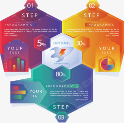 多边形折纸信息图表矢量图素材