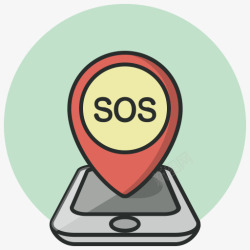 GPS帮助位置导航电话销SOS位置3素材