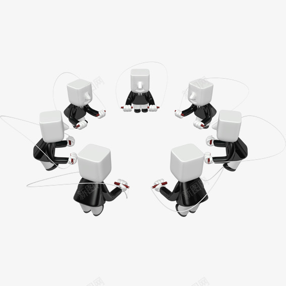 小人围圈跳绳png免抠素材_88icon https://88icon.com 合作 团队 围圈 小人 跳绳