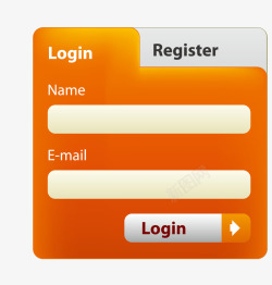 橙色页面登录导航矢量图素材