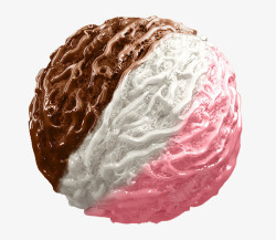 手绘三色冰淇淋球素材