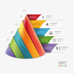 多彩流程图创意信息图表高清图片