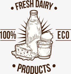 乳酪牛奶纯天然牛奶制品矢量图高清图片