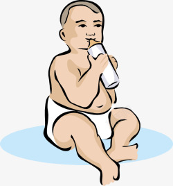 婴儿喝牛奶矢量图素材