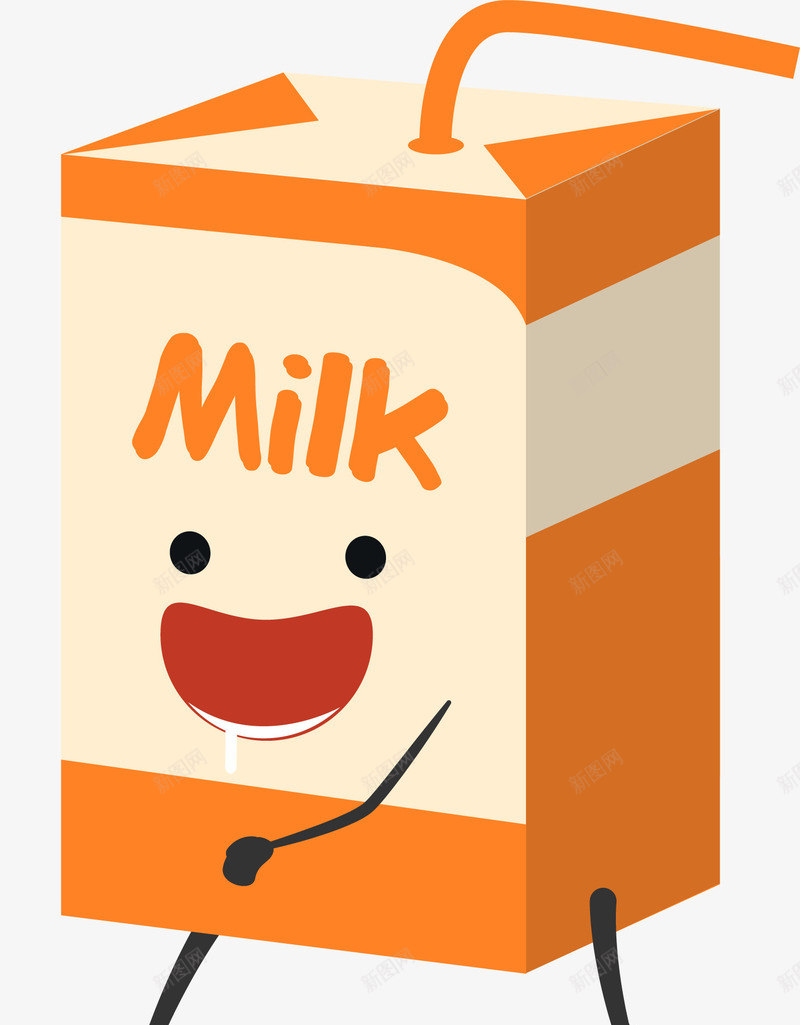 卡通手绘牛奶盒插画图案矢量图ai免抠素材_88icon https://88icon.com 卡通牛奶 小清新牛奶 手绘牛奶插画 插画 插画设计 牛奶 矢量图