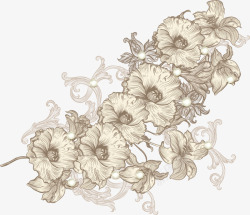浮雕菊花图案素材