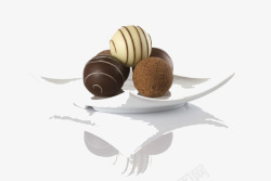 白色瓷盘巧克力酸奶素材