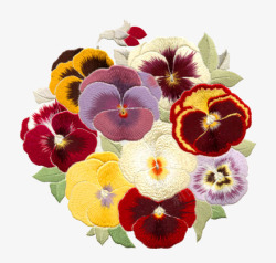 多彩花卉布艺装饰图案素材