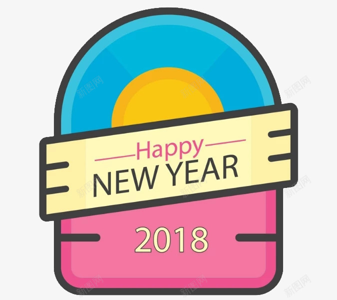 斜体2018新年字体图png免抠素材_88icon https://88icon.com 2018 创意 圆形 多彩 斜体 新年 木板 设计