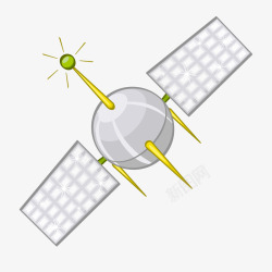 宇宙探测器卡通灰色的卫星探测器矢量图高清图片