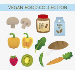纯素食卡通蔬菜食物食品图高清图片