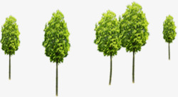 绿色模糊大树景观素材