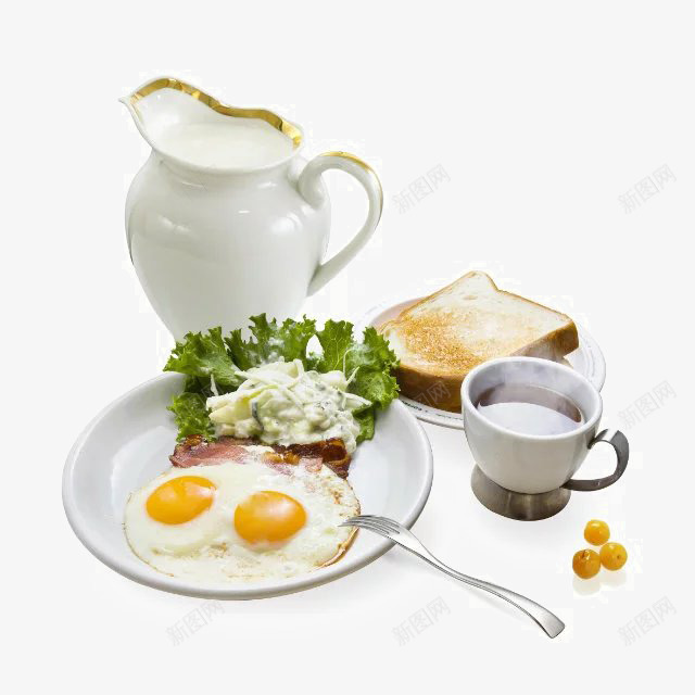 营养美味早餐png免抠素材_88icon https://88icon.com 沙拉 烤起司 煎蛋 牛奶