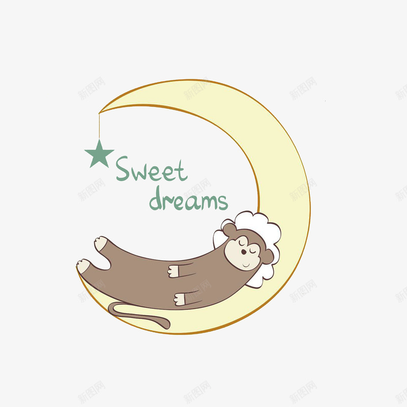 在月亮上沉睡的猴子psd免抠素材_88icon https://88icon.com dream dreams sweet 在月亮上沉睡的猴子 星翔 月亮 沉睡