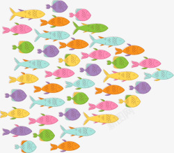 海洋生物一群多彩小鱼素材