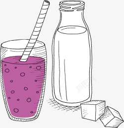 牛油果果汁手绘水果牛奶果汁高清图片