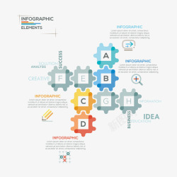 扁平化拼图信息图矢量图素材