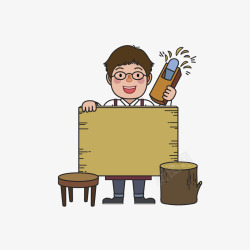 拿木板的木匠拿便利贴的木匠高清图片