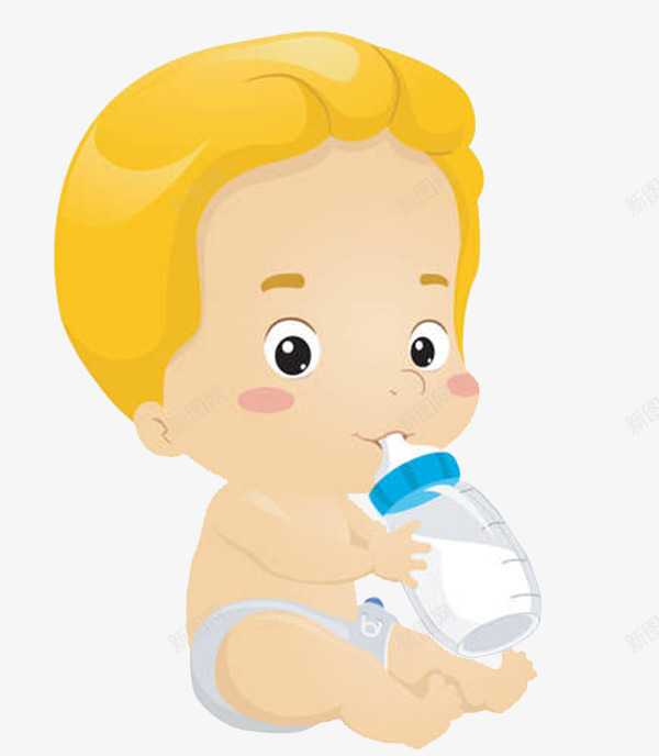 卡通金色头发男宝宝在喝奶png免抠素材_88icon https://88icon.com 卡通 喝牛奶 小孩喝奶 小孩子 开心可爱的 有营养的 男宝宝