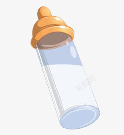 透明玻璃奶瓶矢量图素材