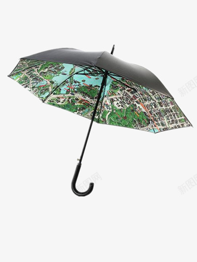手绘长柄伞png免抠素材_88icon https://88icon.com 个性雨伞 图片 手绘地图 黑色
