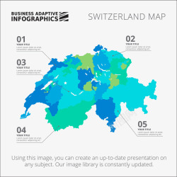 瑞士地图信息图表素材