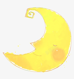 黄色卡通月亮矢量图素材