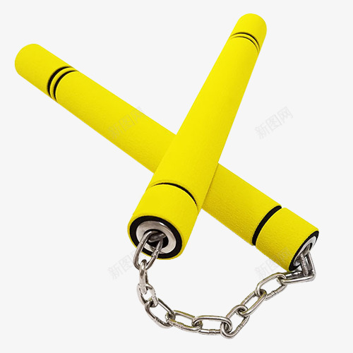 黄色光亮金属质感双截棍png免抠素材_88icon https://88icon.com 免扣素材 双截棍 双节棍 纯黄色 金属质感