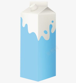 一盒蓝色牛奶矢量图素材