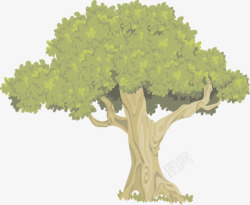 卡通手绘树木古榕树风景漫画素材