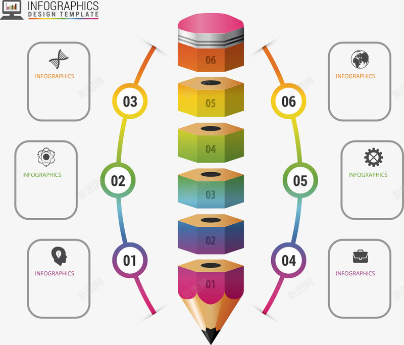 拼图铅笔信息png免抠素材_88icon https://88icon.com PPT图形 PPT图表 信息标签 商务信息图表 图表元素 拼图铅笔 演示图形