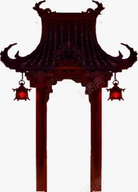 红色中国风装饰卡通装饰标志图标图标