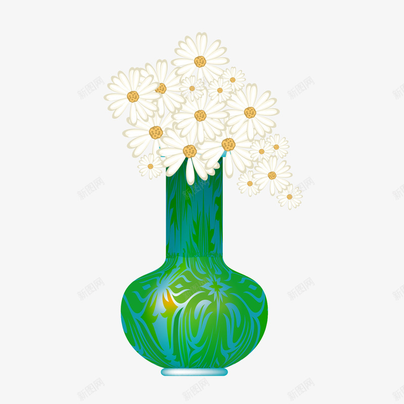 花瓶png免抠素材_88icon https://88icon.com 家居 容器 瓶子 瓷器 花朵 花瓶 菊花