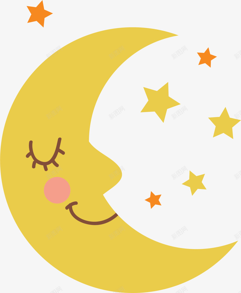 黄色可爱微笑月亮png免抠素材_88icon https://88icon.com 图案 弯月 微笑月亮 星星月亮 童年 童趣 黄色月亮