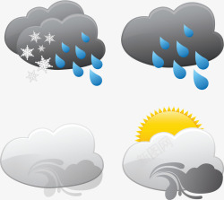 暴雨图标暴雨月亮太阳图标高清图片