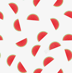 红色夏日西瓜花纹矢量图素材