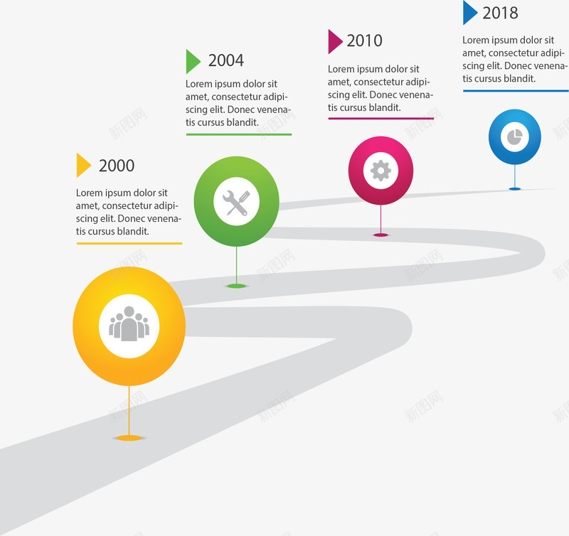 弯道路标时间轴图表矢量图ai免抠素材_88icon https://88icon.com 信息图表 分类 分类标签 彩色时间轴 时间轴 曲线时间轴 矢量png 矢量图