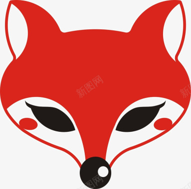 红色狐狸头图标图标