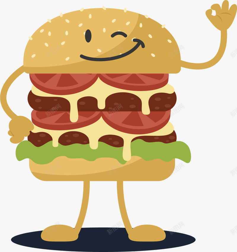 表示OK的汉堡png免抠素材_88icon https://88icon.com 儿童汉堡套餐 卡通汉堡 国际儿童节 汉堡小人