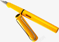 黄色漂亮钢笔海报素材