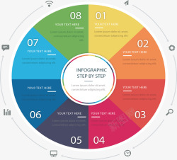 圆盘信息彩色圆盘信息图表高清图片