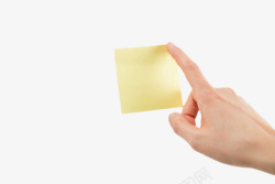 用手指着黄色便笺纸实物素材