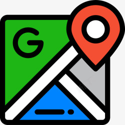 Google手机地图GPS定位地图矢量图图标高清图片