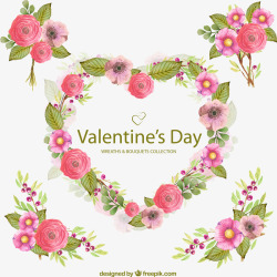 水彩花边框素材