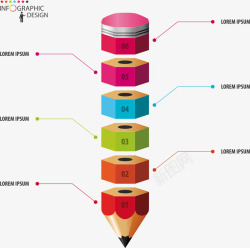 铅笔信息图表矢量图素材